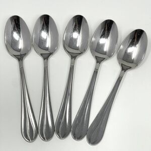 Retroneu Villa Stainless Place Soup Dinner Spoons 7.5” Set Of 5 Discontinued